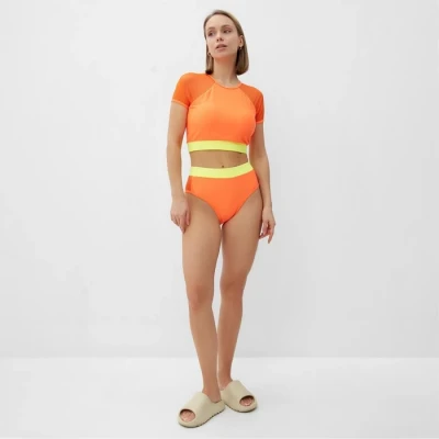 Купальник женский раздельный MINAKU с закрытыми плечами, цвет оранжевый