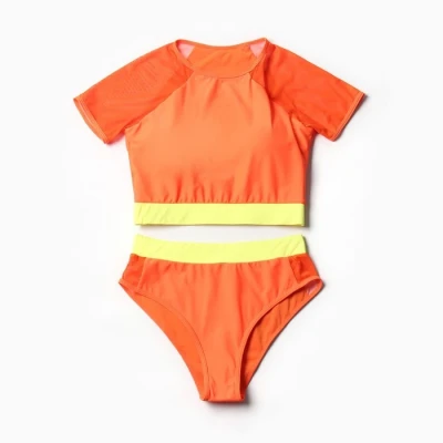 Купальник женский раздельный MINAKU с закрытыми плечами, цвет оранжевый