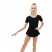 Купальник гимнастический Grace Dance, с юбкой, с коротким рукавом, р. 34, цвет чёрный