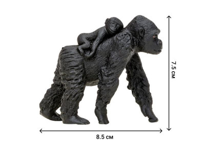 Набор фигурок животных MASAI MARA MM201-003 серии "Мир диких животных": Семья горилл, 4 пр.