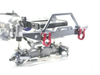 Бампер передний металлический WPL с 2-мя красными сцепными проушинами для B14,B16