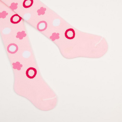 Колготки детские махровые, цвет светло-розовый, рост 80-86 см