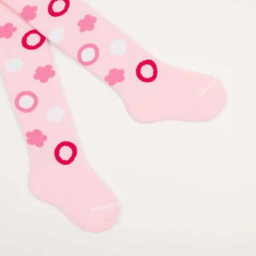 Колготки детские махровые, цвет светло-розовый, рост 80-86 см