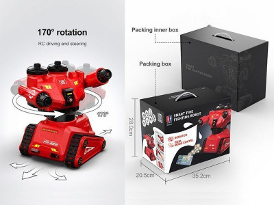 Радиоуправляемый пожарный робот Double Eagle FR-E812, 2.4G, поливает водой, свет RTR