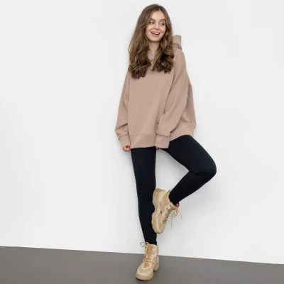 Леггинсы женские с МЕХОМ, цвет чёрный