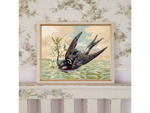 Картина по номерам 15х20 ЛАСТОЧКА (18 цветов)