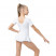 Купальник гимнастический Grace Dance, с юбкой, с коротким рукавом, р. 38, цвет белый