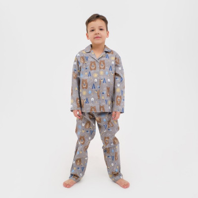 Пижама детская (рубашка, брюки) KAFTAN "Мишки", р. 98-104, бежевый