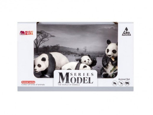 Набор фигурок животных MASAI MARA MM201-004 серии "Мир диких животных": Семья панд, 4 пр.
