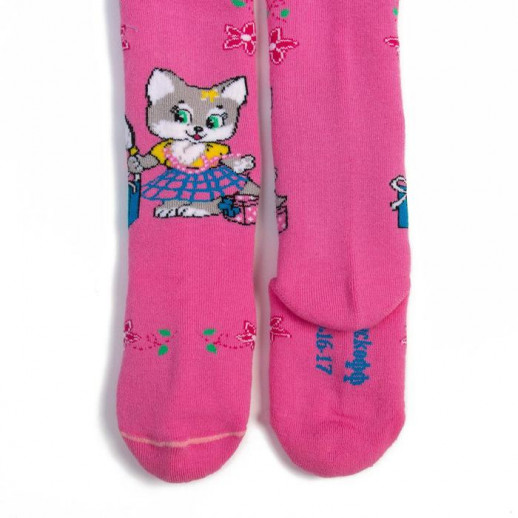 Колготки детские махровые, цвет розовый