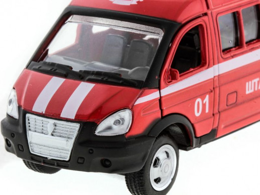 Машина "АВТОПАНОРАМА" инерц. "ГАЗель"(пожарная) 1/50, в/к 14,5*8*5,5 см