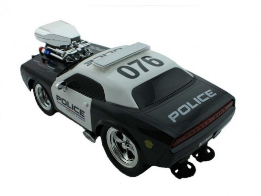 Р/У полицейская машина из серии "Muscle Сar" с гоночным Мотор. 1/16+свет+звук