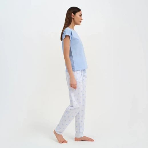 Пижама женская KAFTAN "Звёздочки" брюки, футболка, р. 40-42