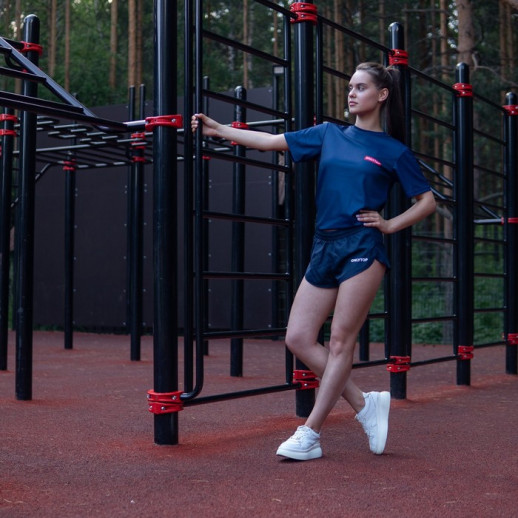 Шорты короткие беговые, с подтрусниками, navy