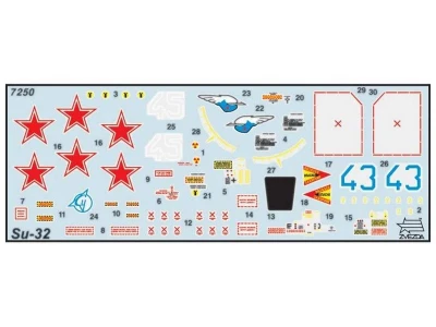 Сборная модель ZVEZDA Российский фронтовой бомбардировщик Су-32ФН, подарочный набор, 1/72