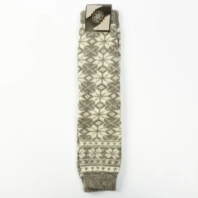 Гетры женские шерстяные «Снежинка белая», цвет серый