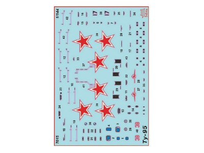 Сборная модель ZVEZDA Советский стратегический бомбардировщик Ту-95 (ограниченная серия), 1/144
