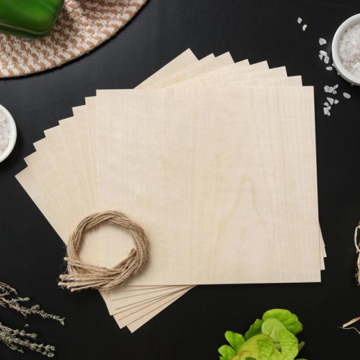 Гриль-бумага из древесины, 20×18 см, 8 шт/уп, клён