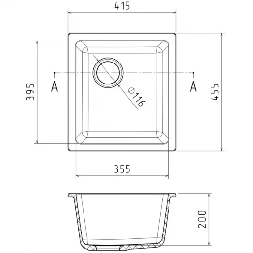 Кухонная мойка RIVELATO Rivelato BERKANA BK-35 antracite
