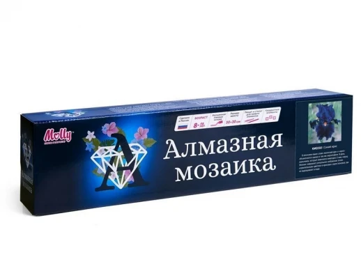 Картина мозаикой 30х30 СИНИЙ ИРИС (квадрат) (14 цветов)