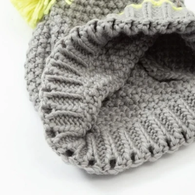 Шапка MINAKU с помпоном и подворотом, цвет коричневый, размер 52-54