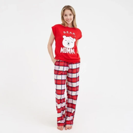 Пижама новогодняя женская KAFTAN "Bear", цвет красный