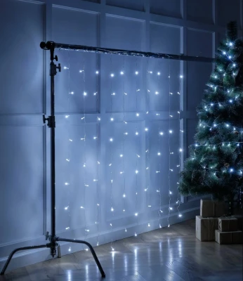 Гирлянда Гирлянда 144LED 220V, 8 режимов, 1,5х1,5м, занавес, холодный белый