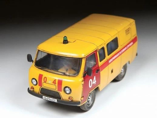 Сборная модель ZVEZDA УАЗ-3909 "Буханка" Аварийная газовая служба, 1/43
