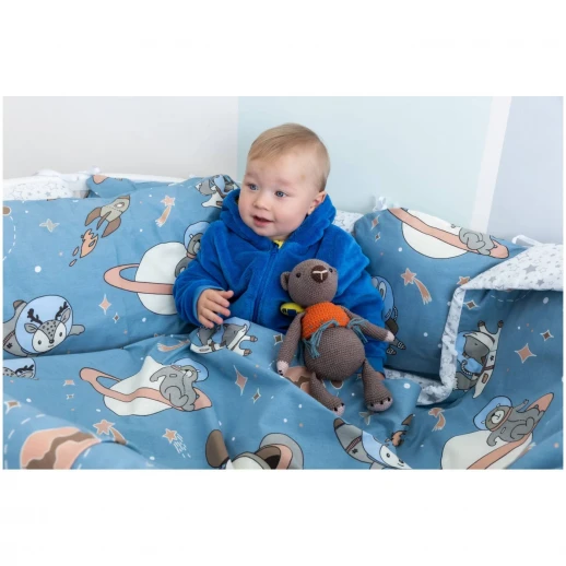 Комплект постельного белья ВОМБАТИК Classic Collection Космонавты 3 в 1 (17 предметов)