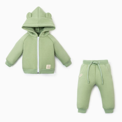 Костюм: толстовка и брюки Крошка, Я BASIC LINE, зелёный