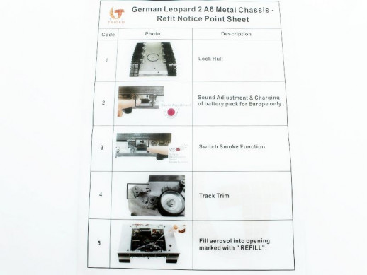 Металлическое шасси для танка Leopard 2A6 (full set)