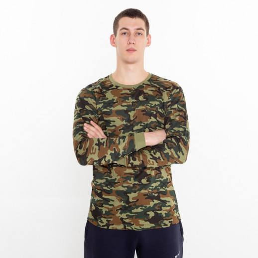 Лонгслив мужской с начёсом, цвет МИКС камуфляж коричнево-зелёный