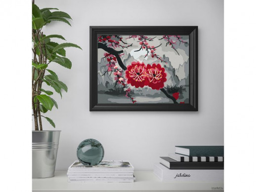 Картина по номерам 15х20 ЦВЕТЫ САКУРЫ (14 цветов)