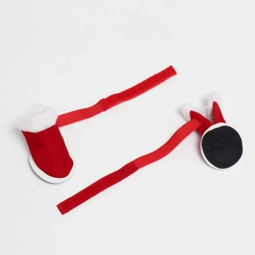 Ботинки "Кристмес", набор 4 шт (подошва 5 х 4 см), красные