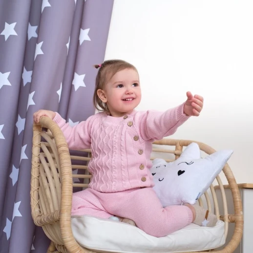 Комплект вязаный Крошка Я "Cute" рост 86-92 см, цвет розовый