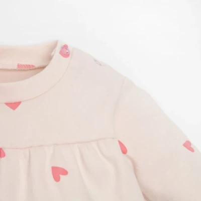 Комплект: платье и леггинсы Крошка Я «Зайчик», цвет бежевый/розовый