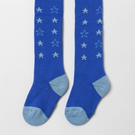 Колготки детские махровые, цвет василек, рост 98-104