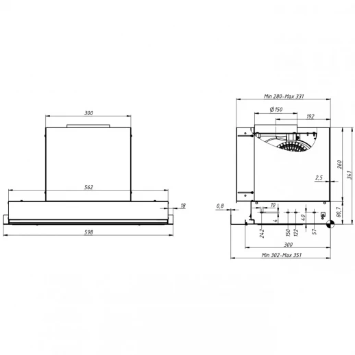 Вытяжка Franke 305.0738.600 Franke EVO 60 BK 305.0738.600