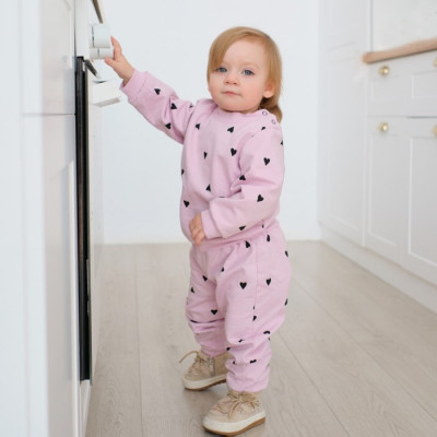 Костюм: толстовка и брюки Крошка Я "Сердечки", розовый