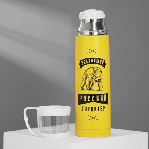 Термос с кружкой «Русский характер», 500 мл, сохраняет тепло 10 ч