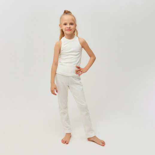 Брюки домашние для девочки MINAKU: Home collection kids цвет экрю