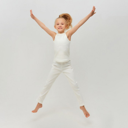 Брюки домашние для девочки MINAKU: Home collection kids цвет экрю