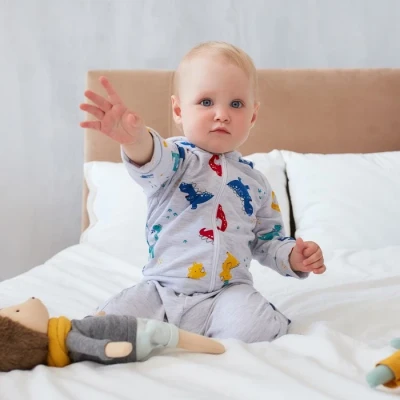 Комплект: худи и брюки Крошка Я "Dino", цвет серый