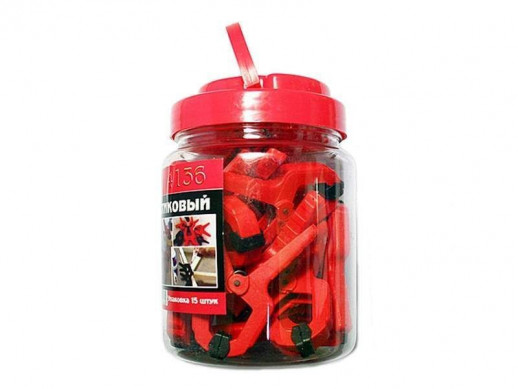 Зажим пластиковый, 25 мм, набор 15 шт.