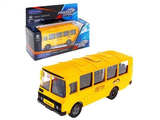 Машина Autotime "ПАЗ-32053" школьный автобус 1:43
