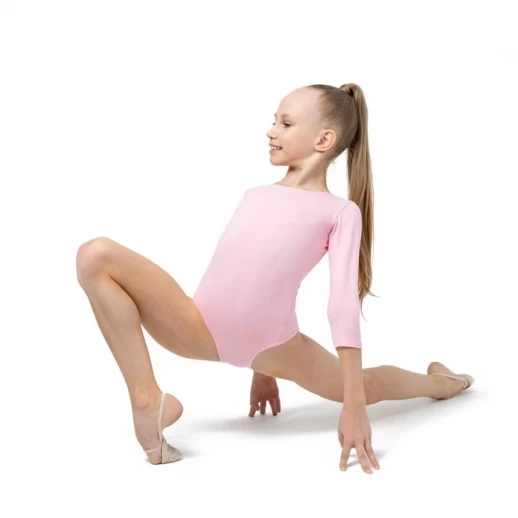 Купальник гимнастический Grace Dance, с рукавом 3/4, р. 44, цвет розовый