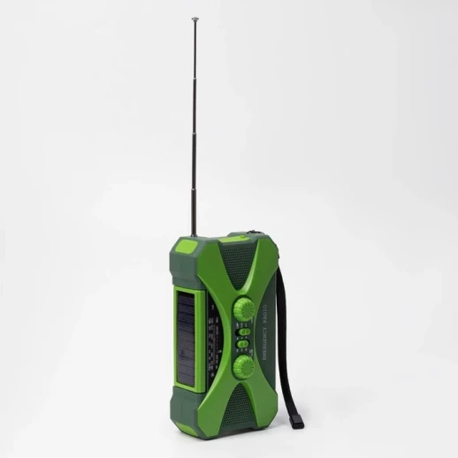 Фонарь кемпинговый аккумуляторный, 5+3 Вт, 10000 мАч, FM, динамо зарядка, солнечная батарея