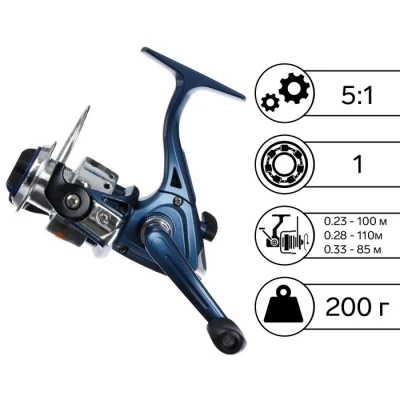 Катушка б/и "Фортуна" 4000, 1 подшипник, 4.3:1, передний фрикцион