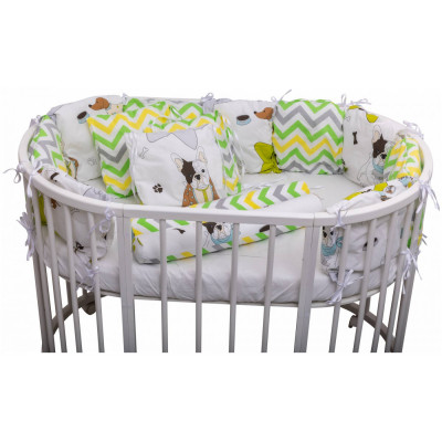 Комплект подушек-бортиков 3 в 1 ВОМБАТИК Cl-1014-Mop Classic Collection Мопсы, 14 предметов