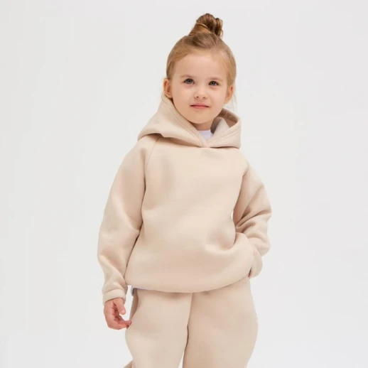 Худи детское MINAKU: Basic Line KIDS цвет бежевый, рост 110